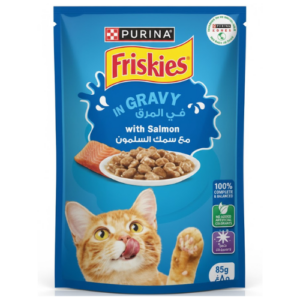 Purina Friskies Wet Cat Food - Salmon Chunks in Gravy 85g