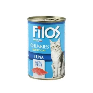 Filos Wet Cat Food – Tuna Chunks for Adult Cats 405g