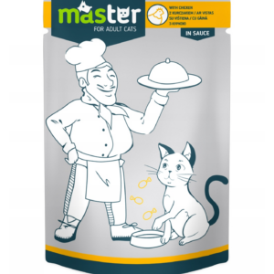 Master Cat Wet Food Adult with Chicken in sauce Pouch 80 ‏