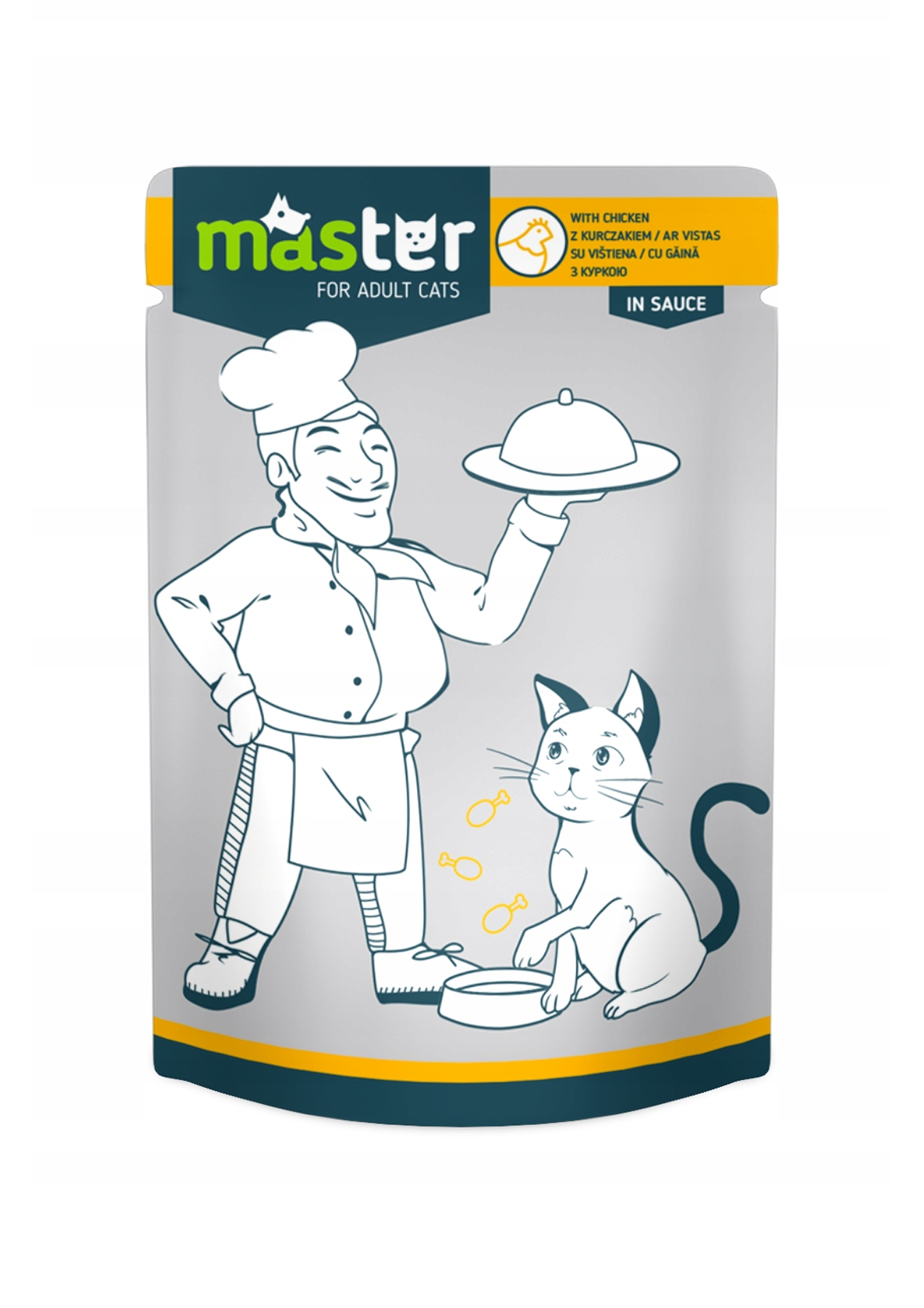 Master Cat Wet Food Adult with Chicken in sauce Pouch 80 
