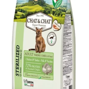 Expert Chat & Chat Care Adult Sterilized Cat Food with Chicken & Turkey – 900g